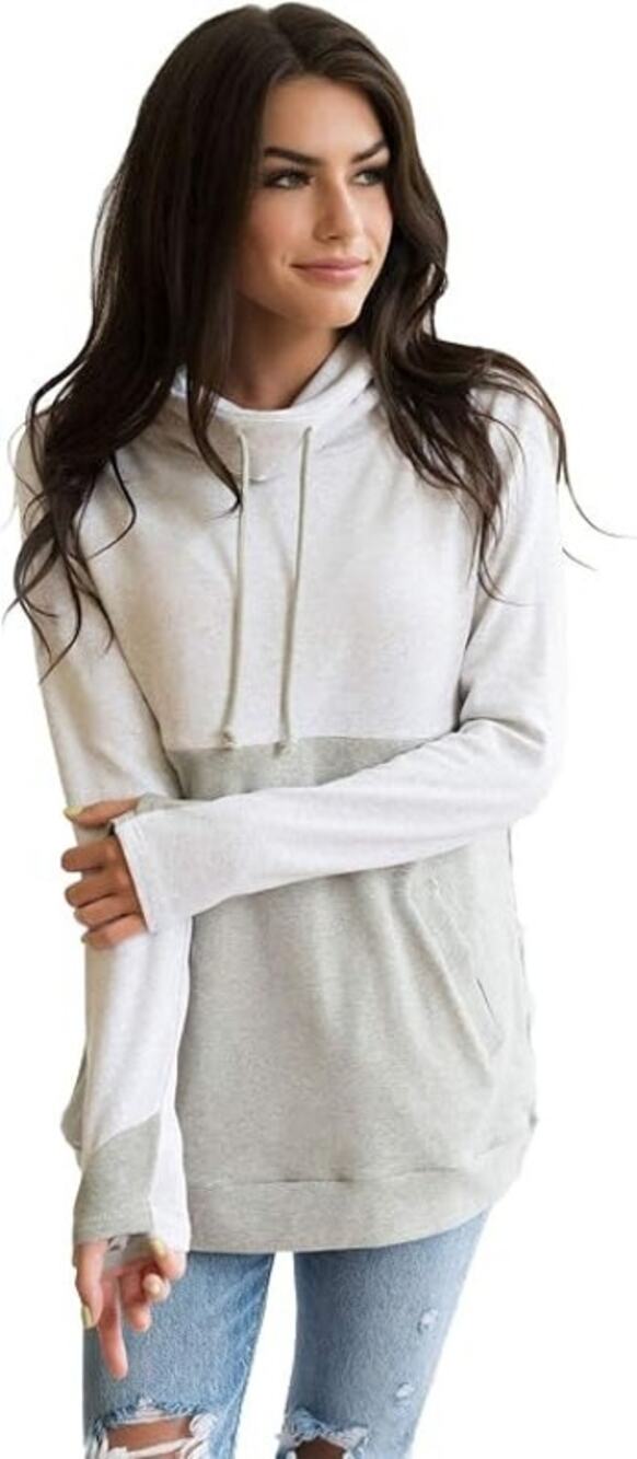 Nursing Queen Women's S Gray Cowl Neck Cotton Nursing Pullover Sweatshirt